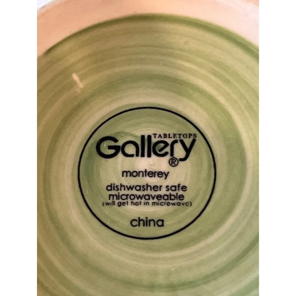 Tabletops Gallery Monterey Green Swirl Dinner Plate and Bowl Set Ceramic 2 Piece